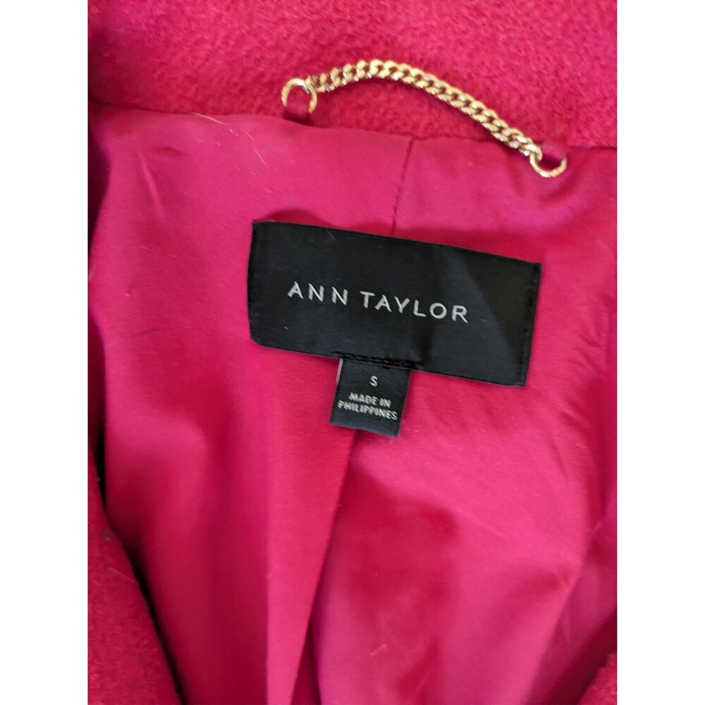 ANN TAYLOR WOOL Pink Modern COAT Size S SMALL - Picture 7 of 7